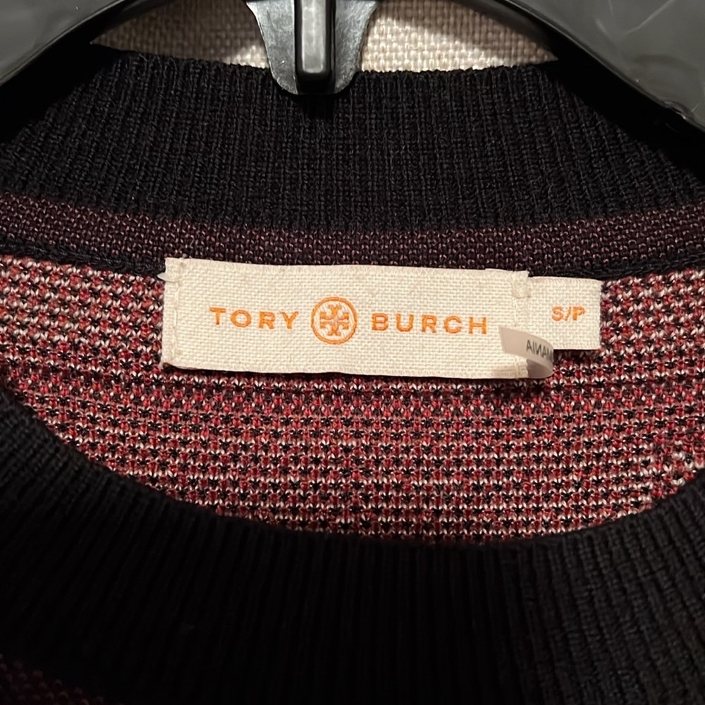 Tory Burch Red Tapestry Wool Sweater Size Small - Picture 4 of 12